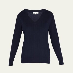 SOLD - Vince. 100% Cashmere Weekend V-Neck Sweater Coastal Blue NWT Size Small